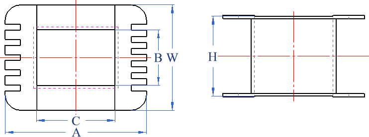 EI TRANSFORMER PLASTIC BOBBIN